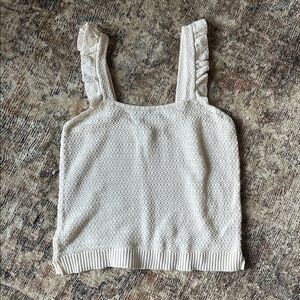 Madewell Crocheted Ruffle-Strap Sweater Tank